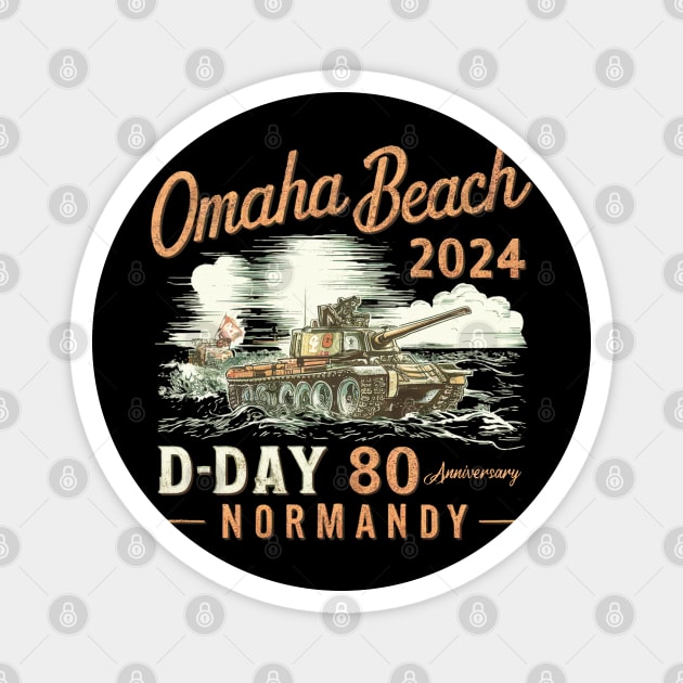 Omaha Beach 1944 D-Day 2024 80th Anniversary Normandy Magnet by mdr design